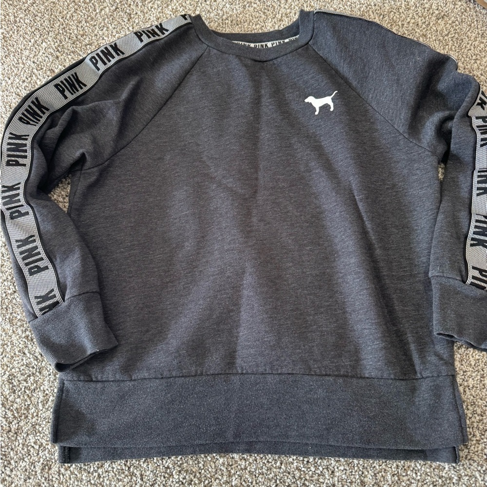 PINK Victoria's Secret Charcoal Crewneck Sweater